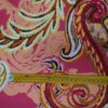 Tela flamenca estampada fucsia multicolor de poliéster para confección